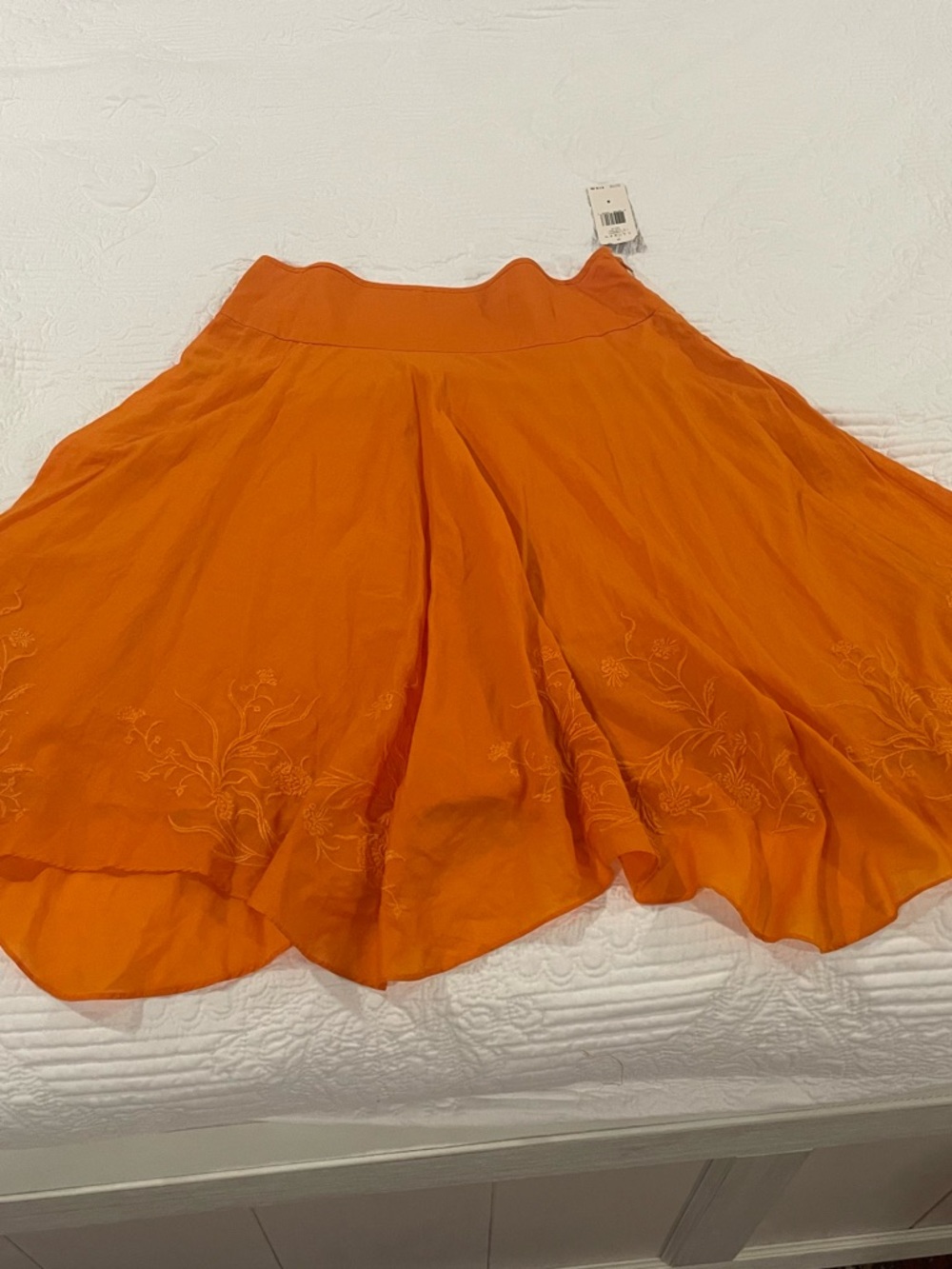 Lauren Ralph Lauren Orange Maxi Skirt Size 8 100% Cotton
